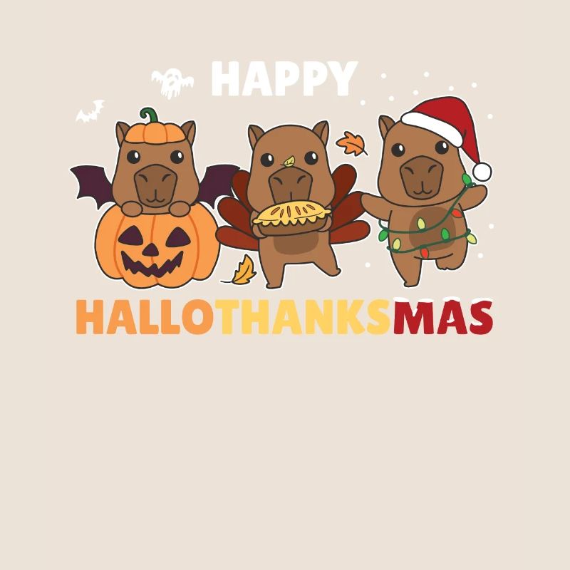 Joyeux Hallothanksmas Capybara Capybaras de Noël