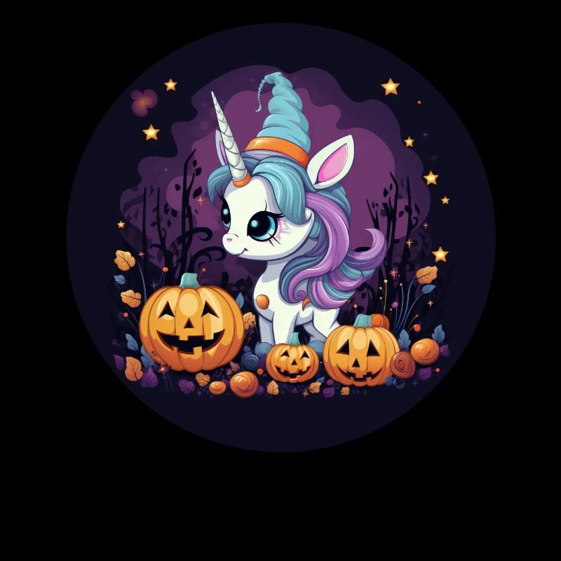 Halloween-Einhorn: Mitternachtssunset & Hexenhut
