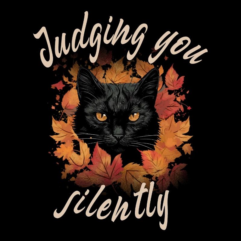 Funny black cat is judging you silently