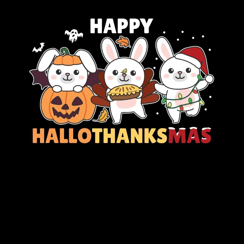 Joyeux lapin Hallothanksmas lapin de Noël