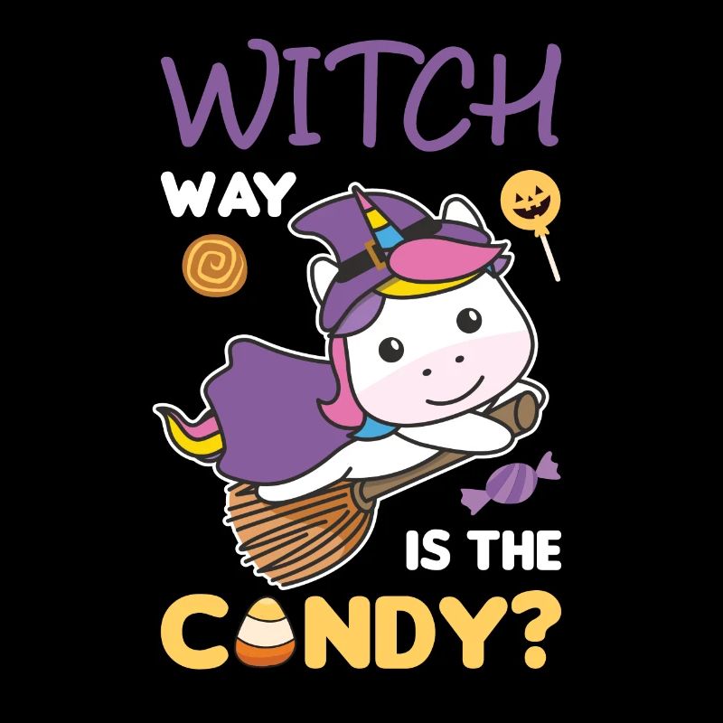 Einhorn Hexen Witch way is the candy Happy