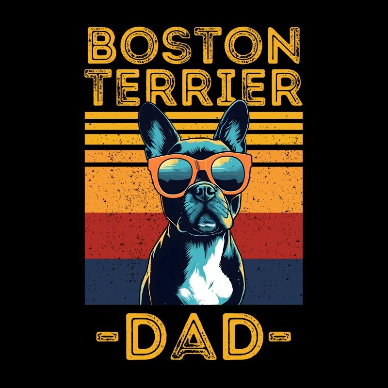 Boston Terrier avec lunettes de soleil rétro