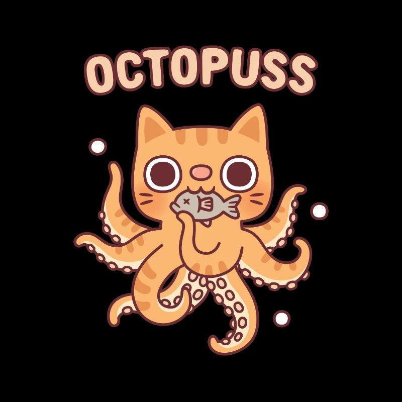Mignon Octopus Tabby Cat Octopuss Pun Drôle