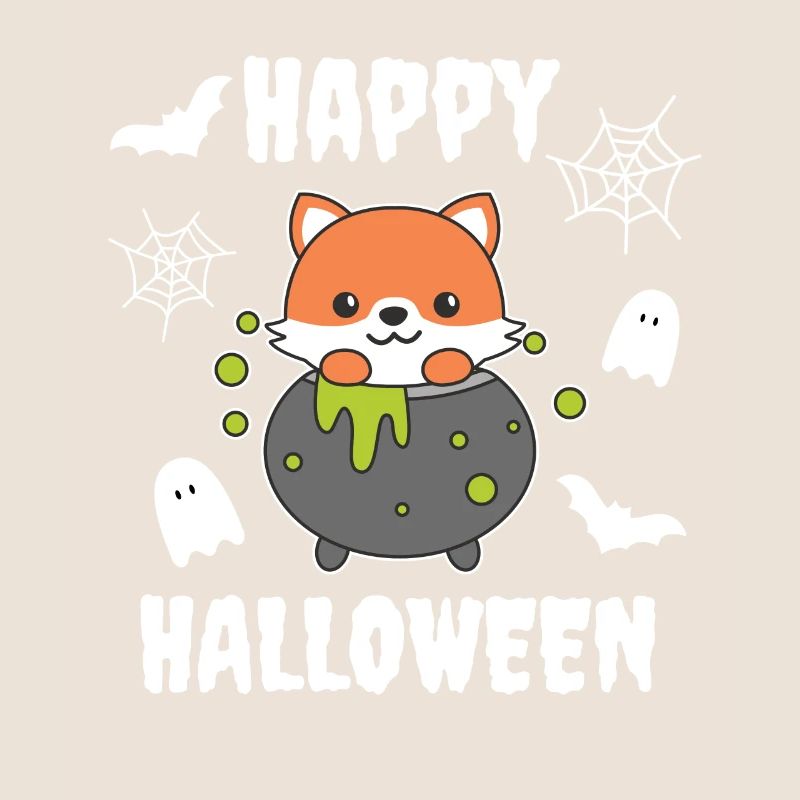 Fox Happy Halloween Witch’s Cauldron Bat
