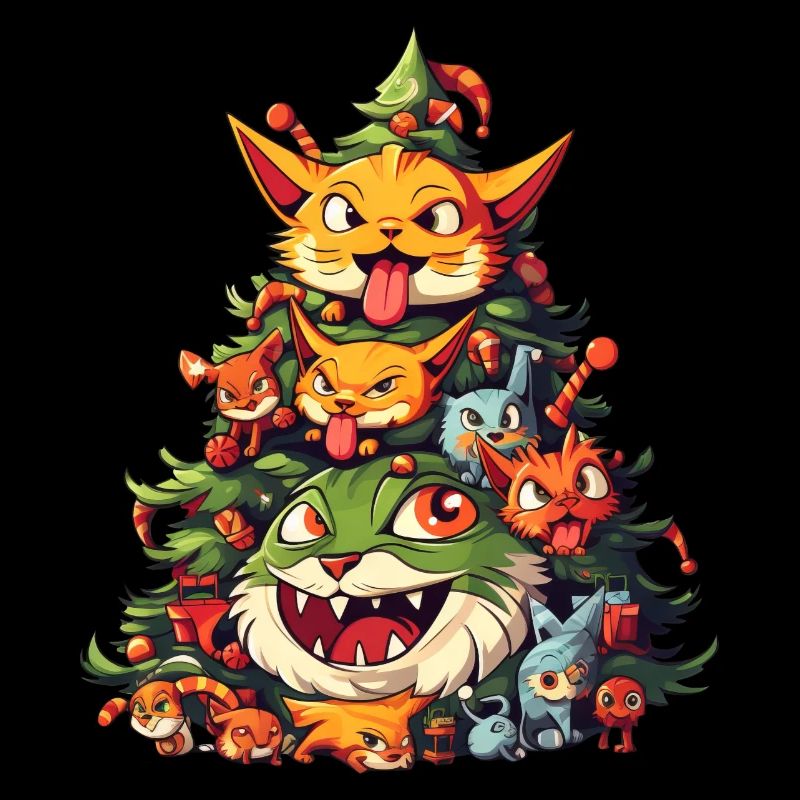 Noël rencontre Halloween: les chats avec