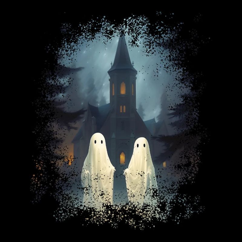 Vintage Geist Kirche Friedhof Gothic Halloween