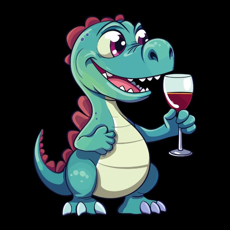 Dino Wine Vino Dinosaur T-Rex Red Wine Funny
