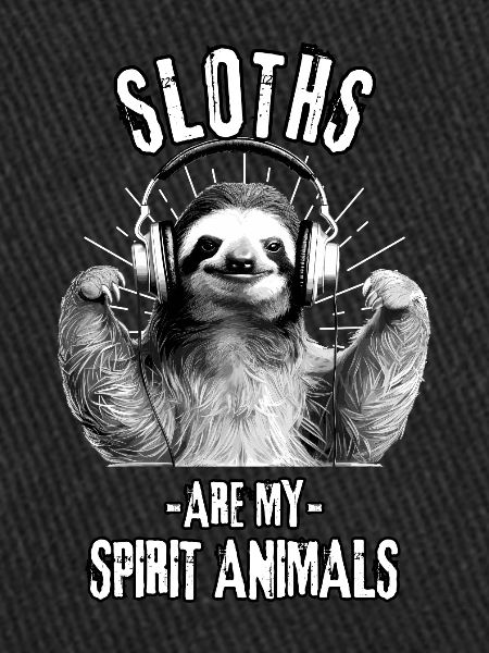 Sloth with headphones