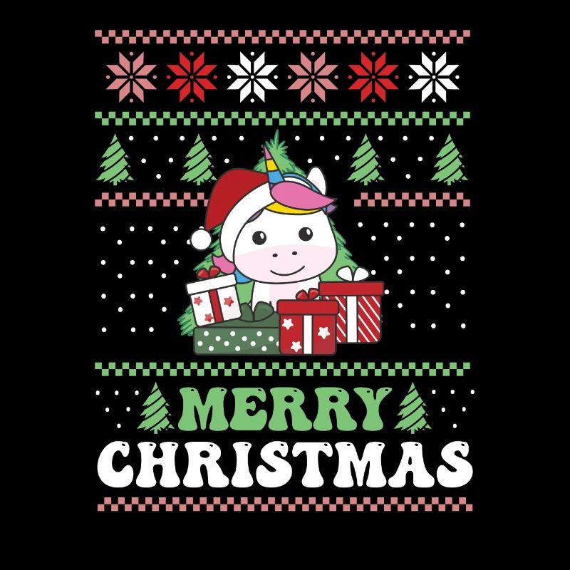 Merry Christmas retro ugly christmas Einhorn