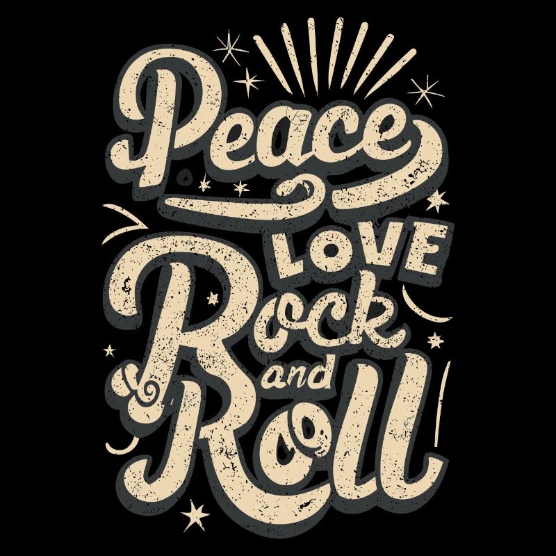 Peace Love Rock And Roll Déclaration Devise