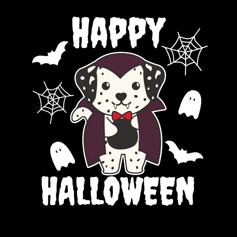 Dalmatian Happy Halloween Vampire