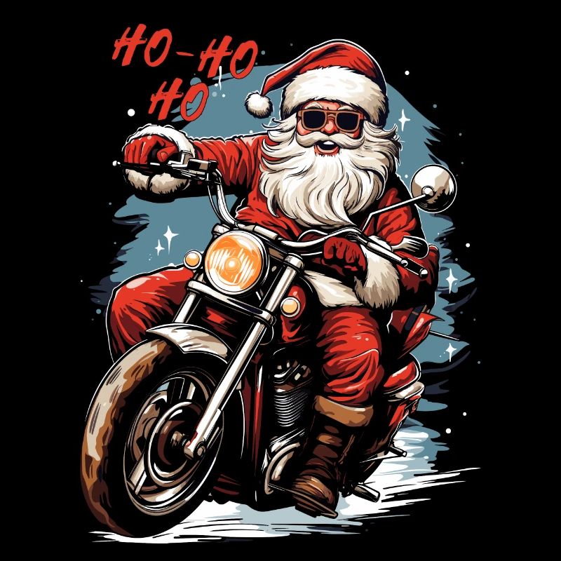 Motorradfahrer Santa Weihnachtsmann Motorrad