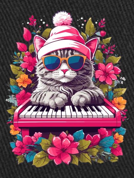 Chat mignon avec piano