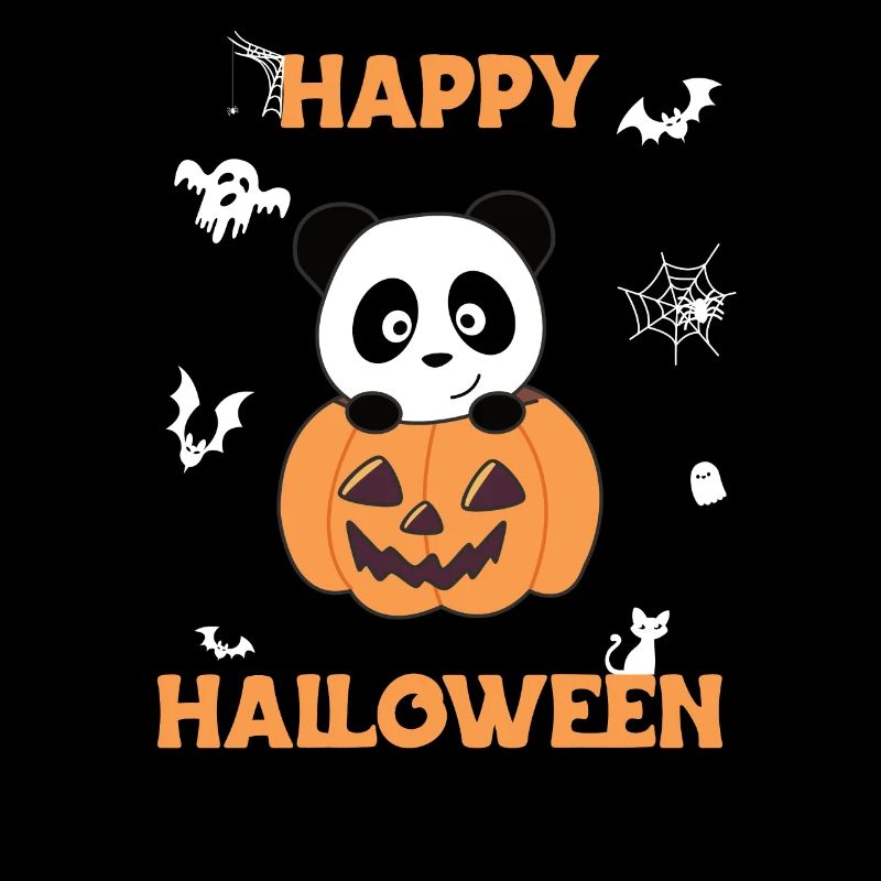 Panda en citrouille Pandas mignons Joyeux Halloween