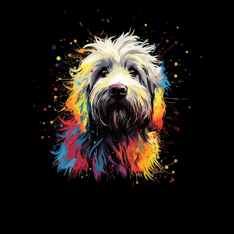 Aquarelle colorée Komondor
