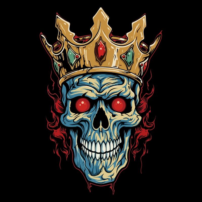 Colorful Abstract Skull with Crown
