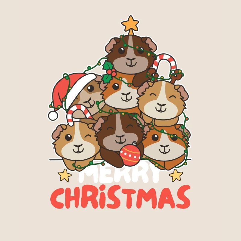 Cochon d’Inde arbre de Noël joyeux Noël