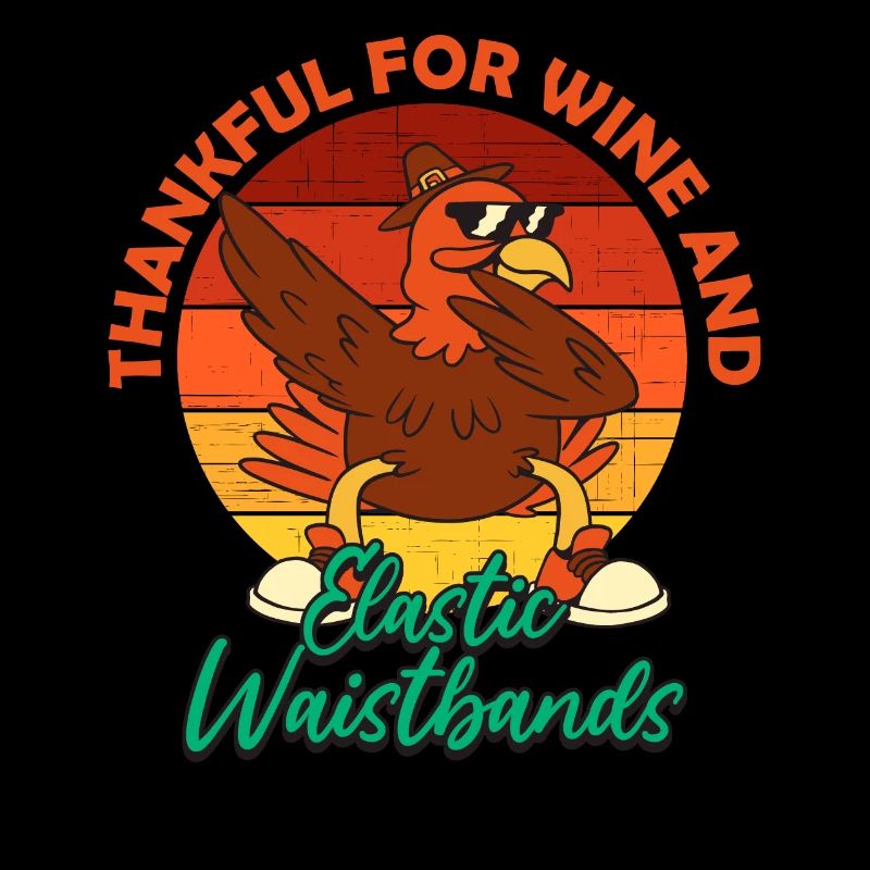 Thankful For Wine Ceintures élastiques Thanksgiving