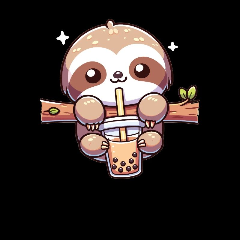 Kawaii Sloths Bubble Tea Boba Sloth