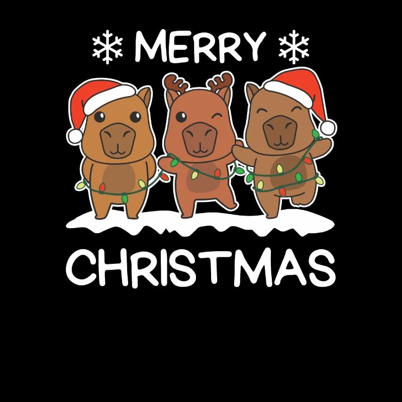 Frohe Weihnachten Capybara Heiligabend