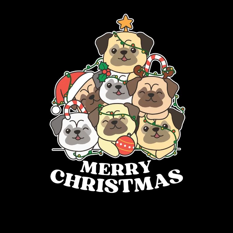 Frohe Weihnachten Mops Heiligabend Hunde