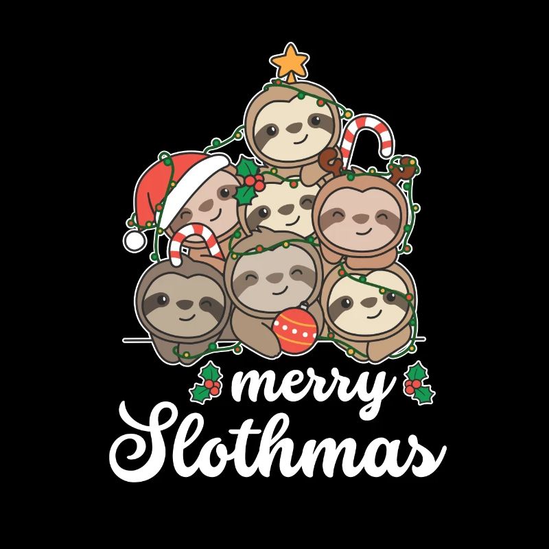 Joyeux jeu de mots de paresseux Noël