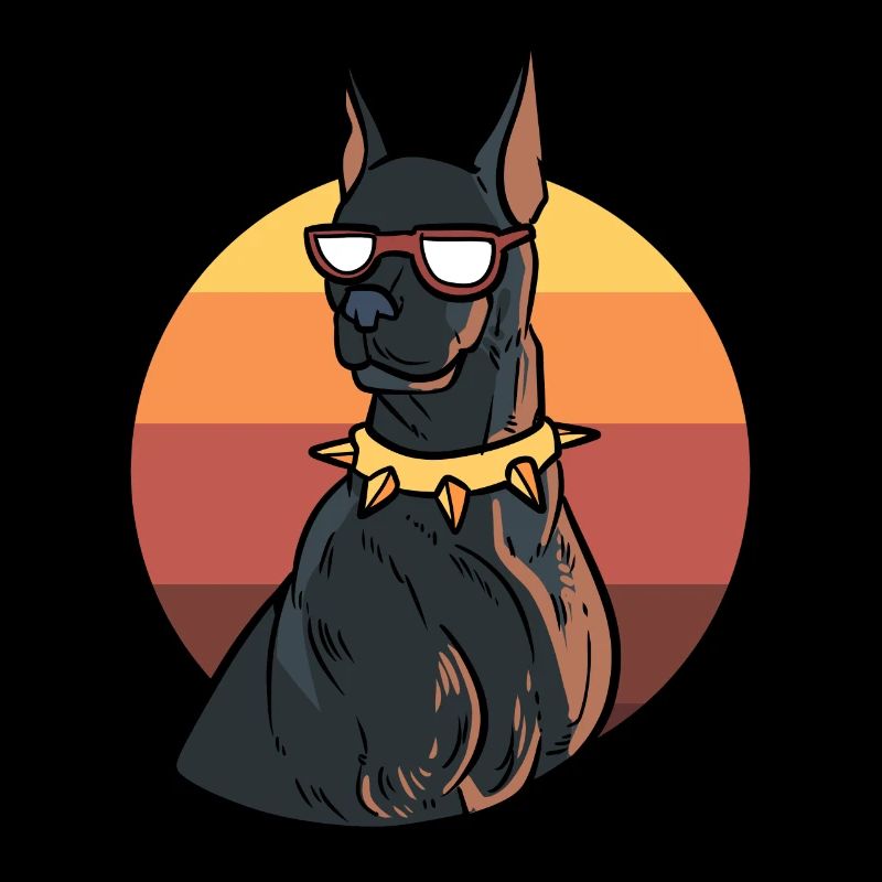 Cooler Dobermann Polizeibeamter
