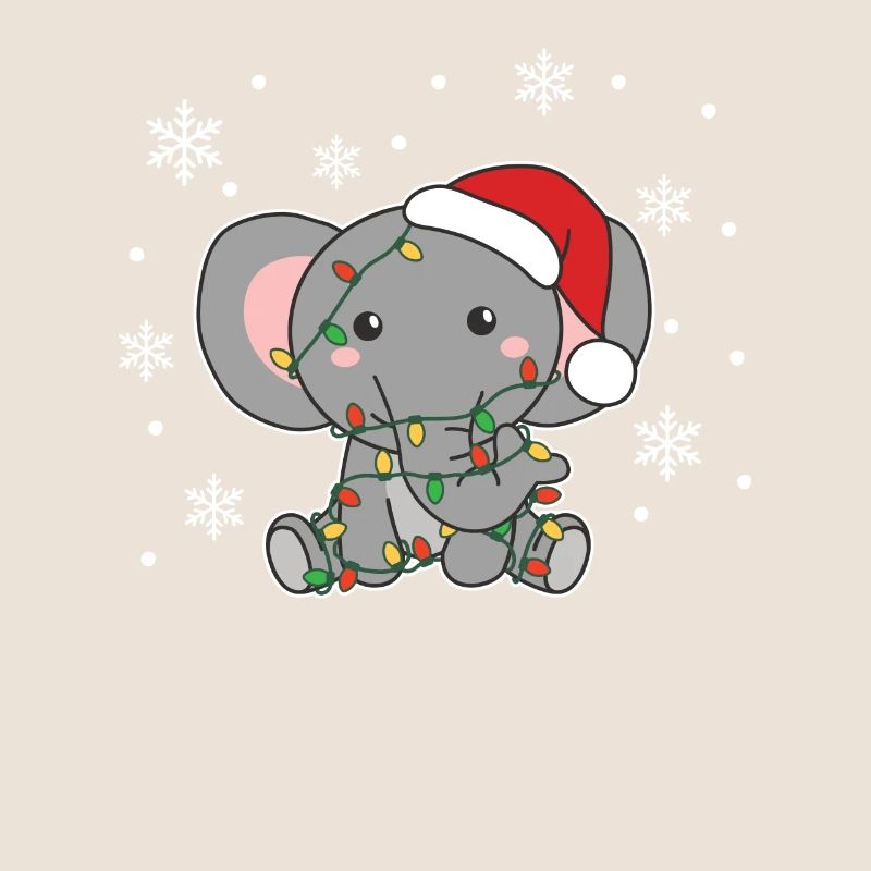 Éléphant Noël Hiver Animaux Eléphants