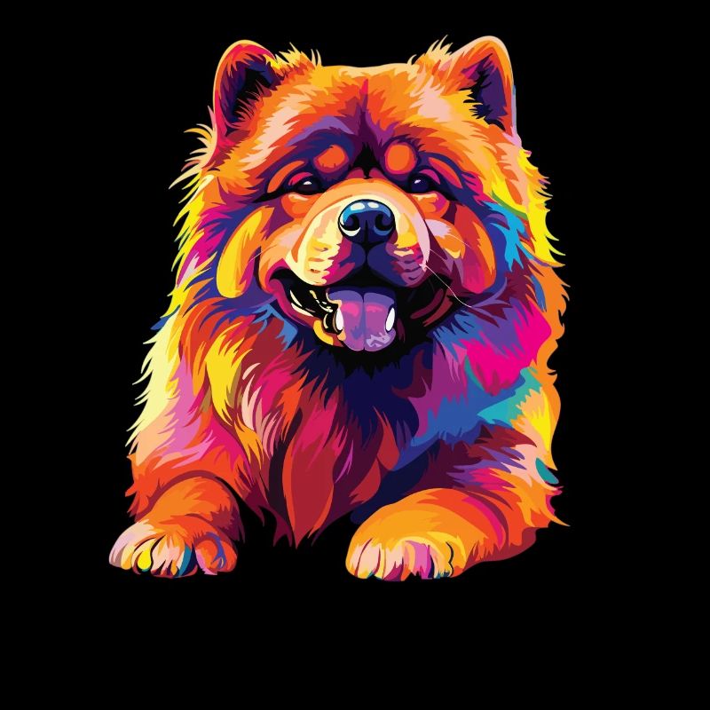 Wasserfarben Farbenfroher Chow Chow
