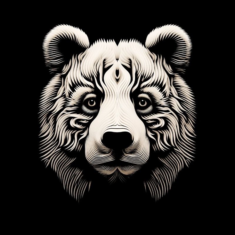 Abstract Op Art Bear Canvas - A Modern Wilderness