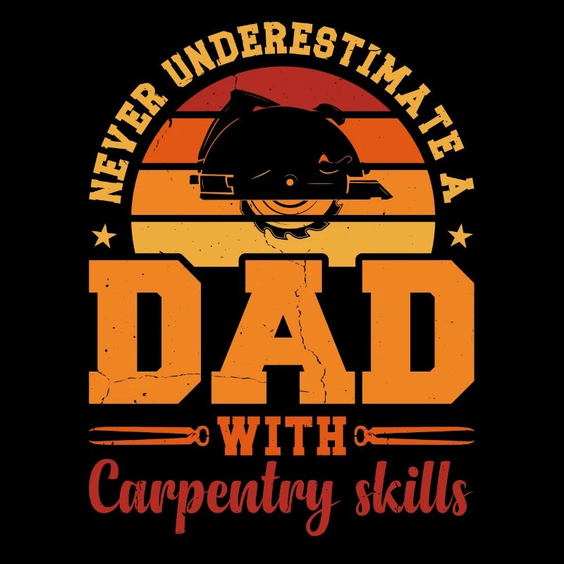 Husband Dad Hero Retro Carpenter