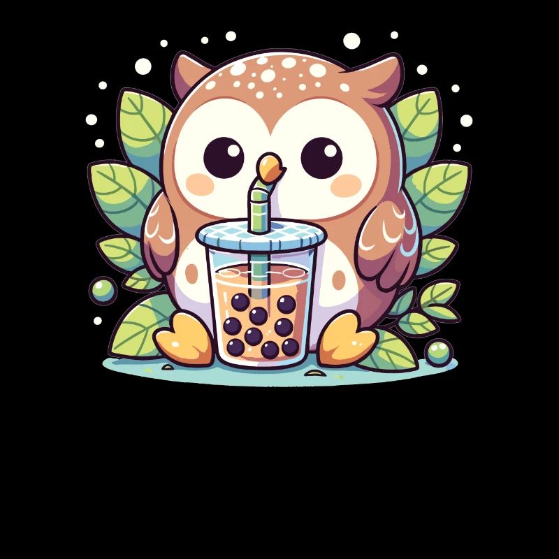 Kawaii Eulen Bubble Tea Boba Eule