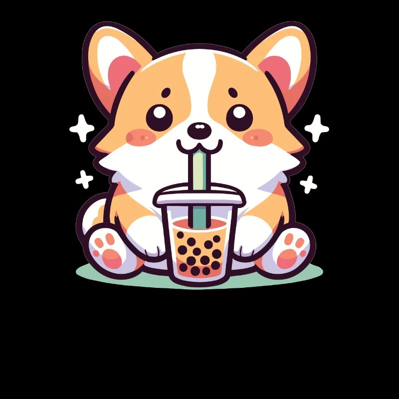 Kawaii Hunde Bubble Tea Boba Corgi
