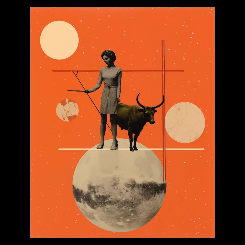 Schütze Collage Kunst Astrologie