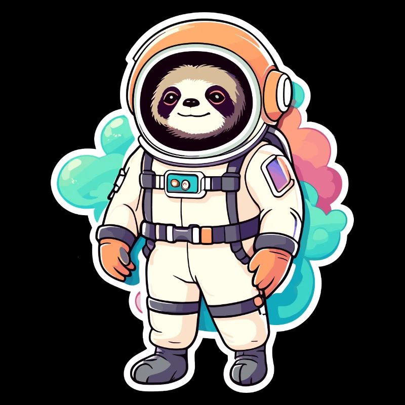 Sloth Astronaut Illustration