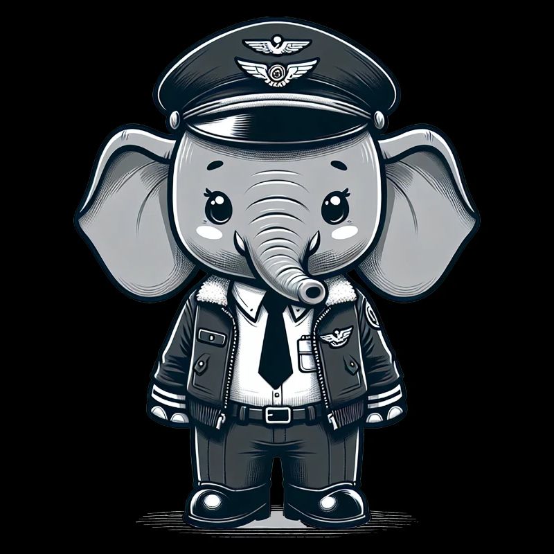 Pilote d’éléphant mignon