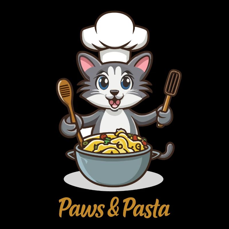 Paws and Ramen Lustige Katzen Tier Sprüche