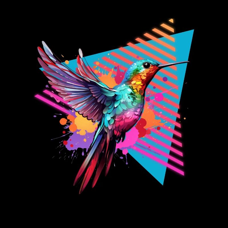 Colorful Hummingbird Paint Splash Paint Splash