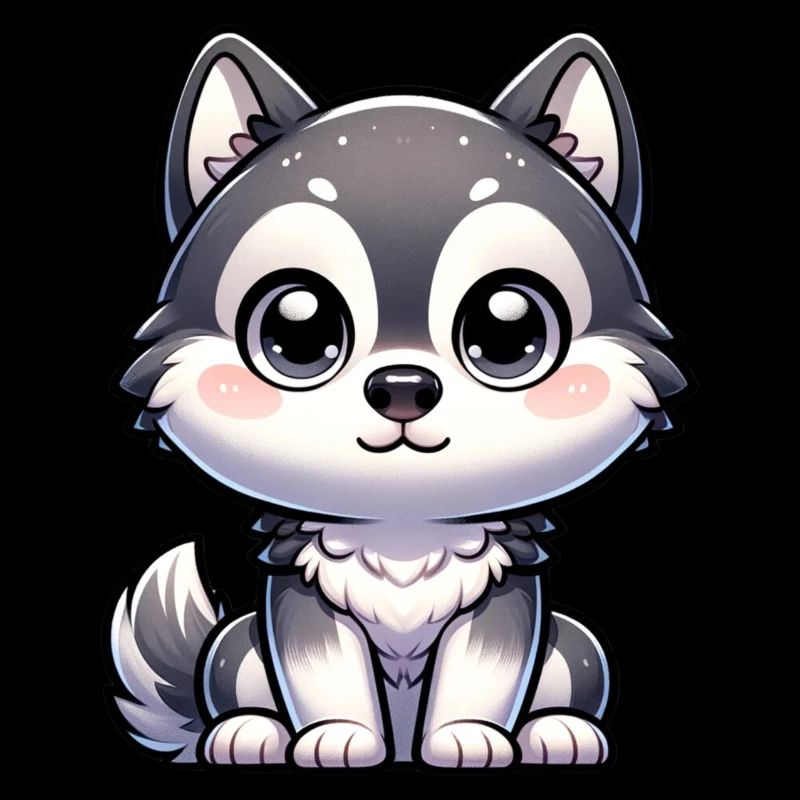 Illustration numérique de mignon Husky