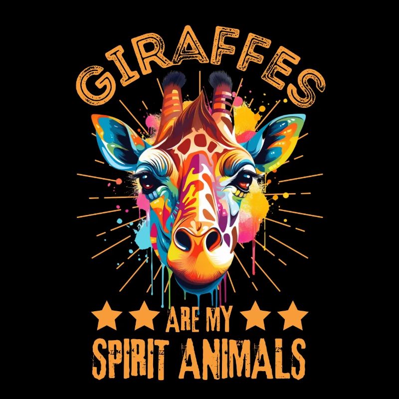 Bunte Giraffe Farbkleckse Farbspritzer