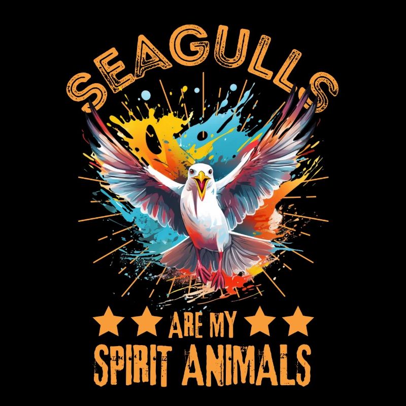 Bunte Möwe Farbkleckse Farbspritzer
