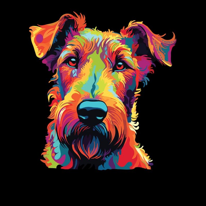 Aquarelle colorée Irish Terrier