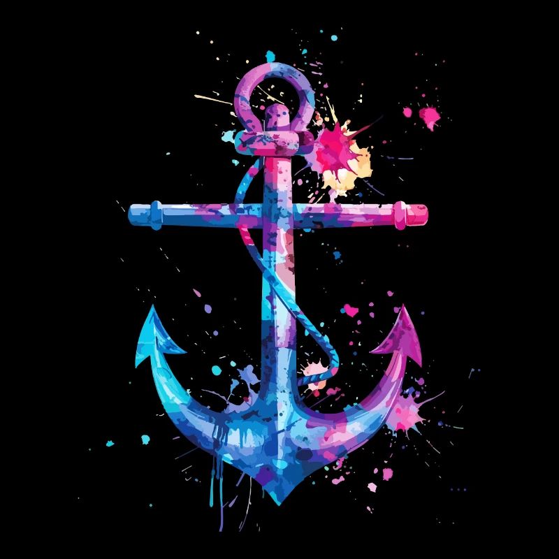 Ancre aquarelle éclaboussure coloré Art marin marin
