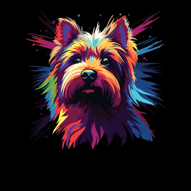 Aquarelle coloré Silky Terrier