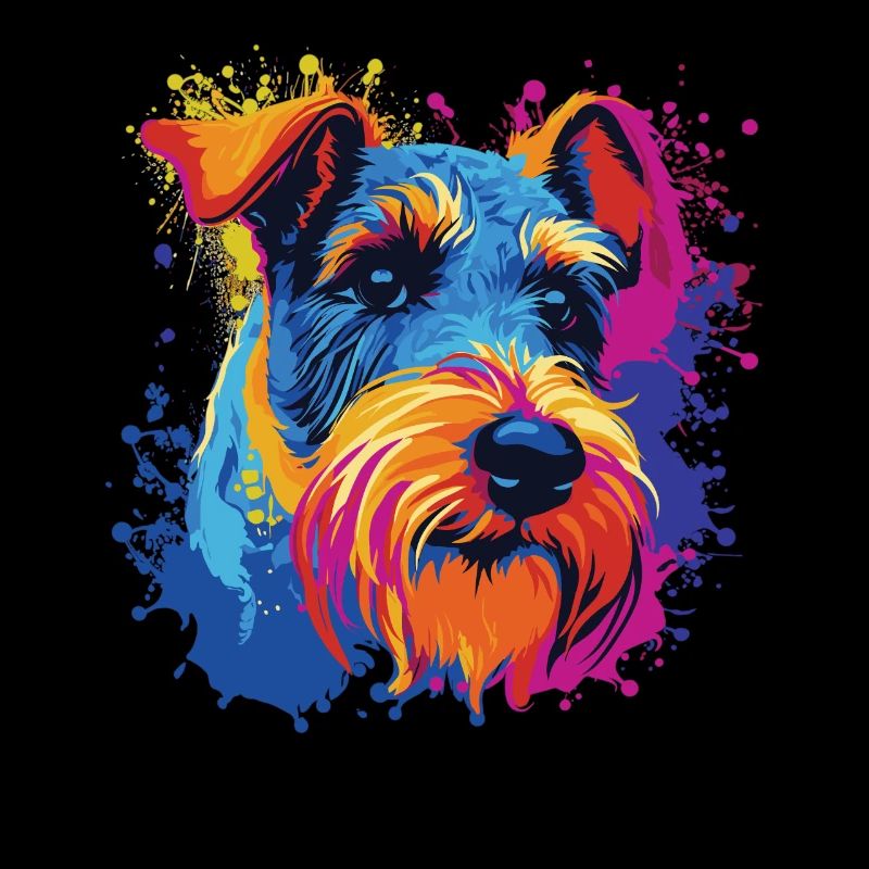 Wasserfarben Farbenfroher Drahthaar-Foxterrier