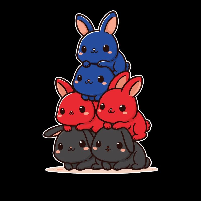 Lapins Polyam drapeau fierté mois lapin mignon