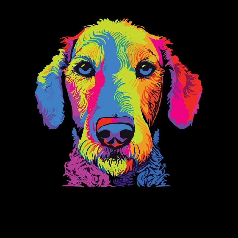 Aquarelle coloré Bedlington Terrier