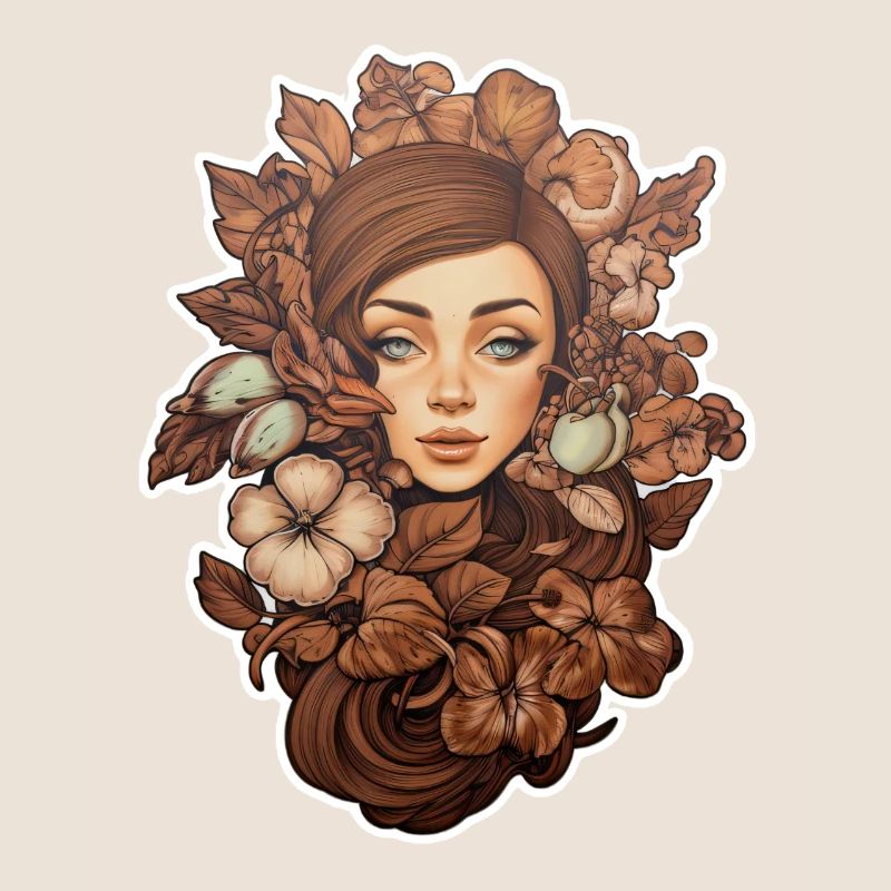 Fille frangée de fleurs