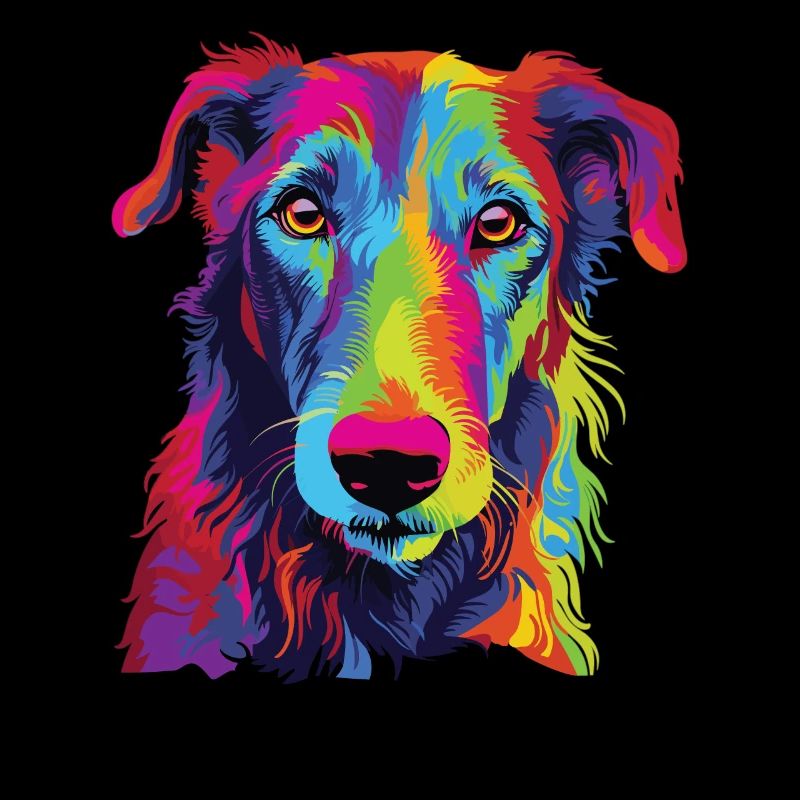 Aquarelle coloré Scottish Deerhound