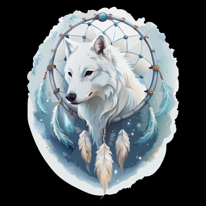 Wolf im Traumfänger - Mystisches Design.